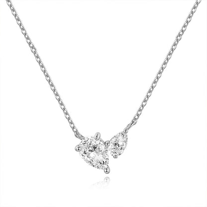 925 Silver Niche Heart Necklace | Moissanite or CZ | Wholesale