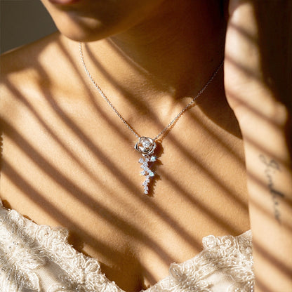925 Silver Niche Rose Necklace | Moissanite or CZ | Wholesale