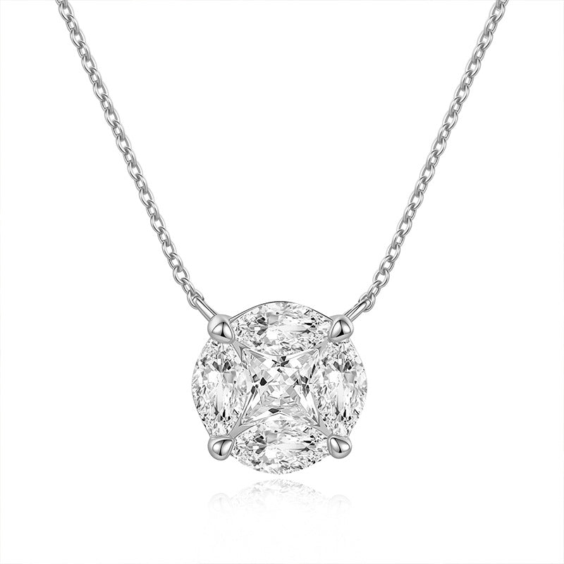 925 Silver Premium Lock Necklace | Moissanite or CZ | Logo Engrave | Wholesale