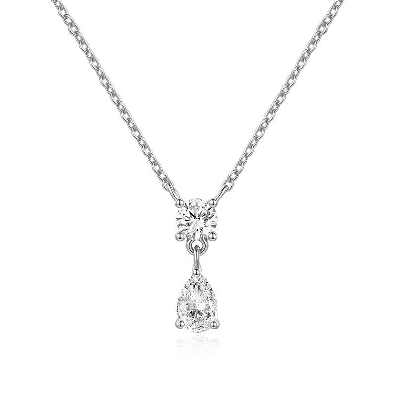 925 Silver Niche Tear Drop Necklace | Moissanite or CZ | Wholesale