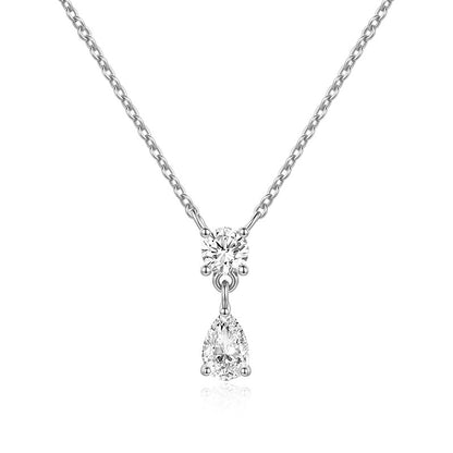 925 Silver Niche Tear Drop Necklace | Moissanite or CZ | Wholesale