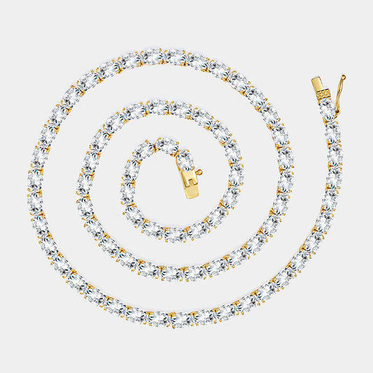 925 Silver Minimalist Oval Necklace | Moissanite or CZ | Wholesale