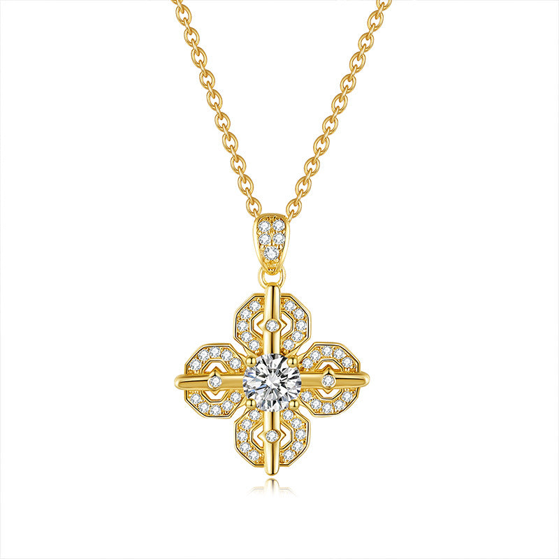 925 Silver Cross Necklace | Moissanite or CZ | Logo Engrave | Wholesale