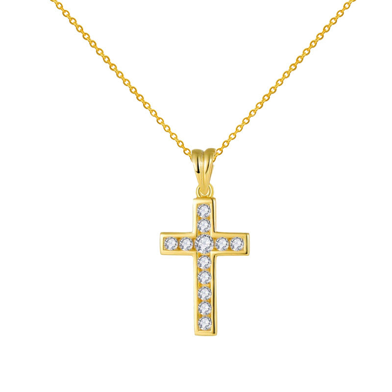 925 Silver Cross-Border Cross Necklace | Moissanite or CZ | Wholesale
