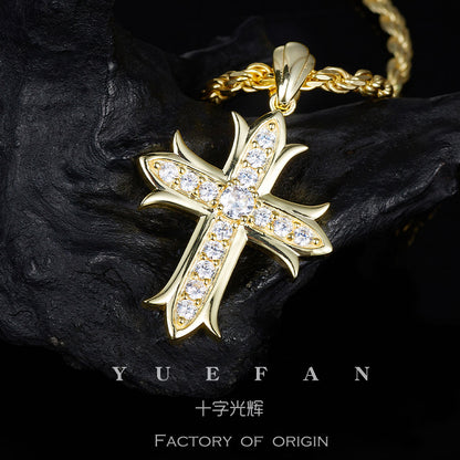925 Silver Light Luxury Cross Necklace | Moissanite or CZ | Wholesale