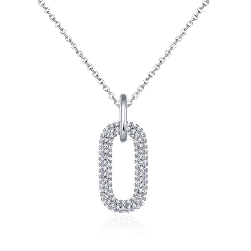 925 Silver Elegant Oval Necklace | Moissanite or CZ | Wholesale