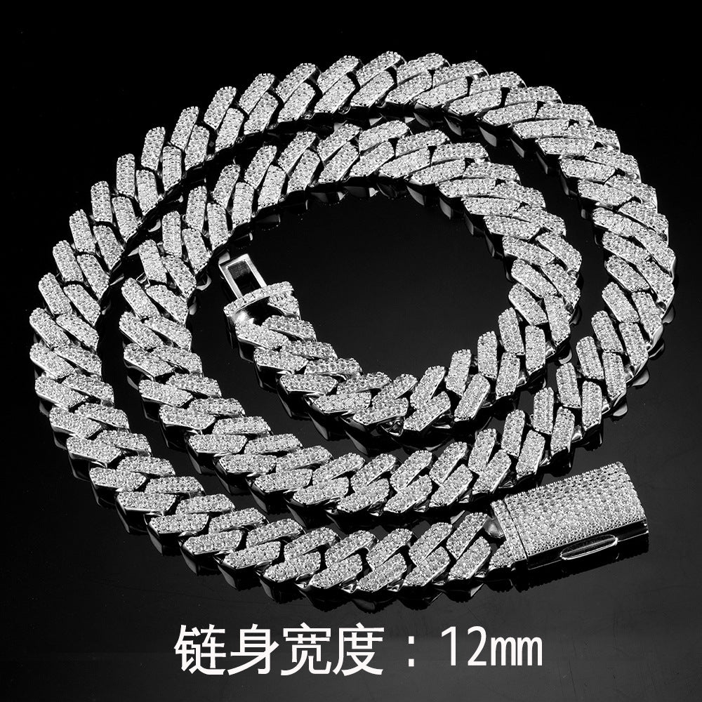 925 Silver European American Cuban Necklace | Moissanite or CZ | Wholesale