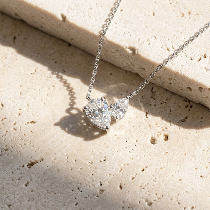 925 Silver Niche Heart Necklace | Moissanite or CZ | Wholesale