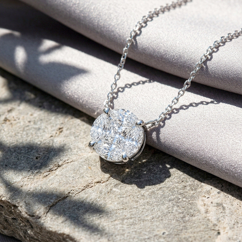 925 Silver Premium Lock Necklace | Moissanite or CZ | Logo Engrave | Wholesale
