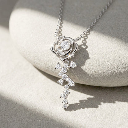 925 Silver Niche Rose Necklace | Moissanite or CZ | Wholesale