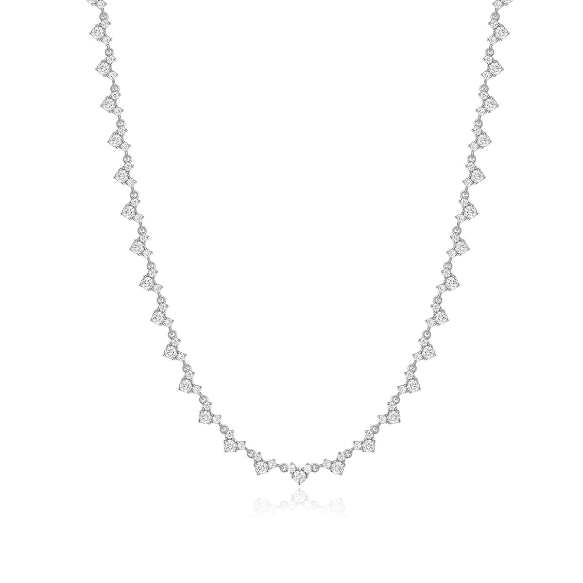 925 Silver Niche Lock Necklace | Moissanite or CZ | Wholesale