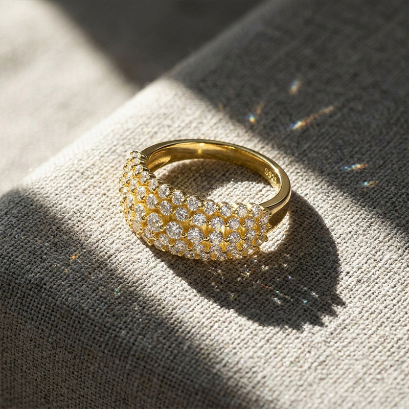 925 Silver Starry Band Ring | Moissanite or CZ