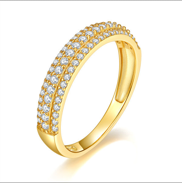 925 Silver Diamond Band Ring | Moissanite or CZ