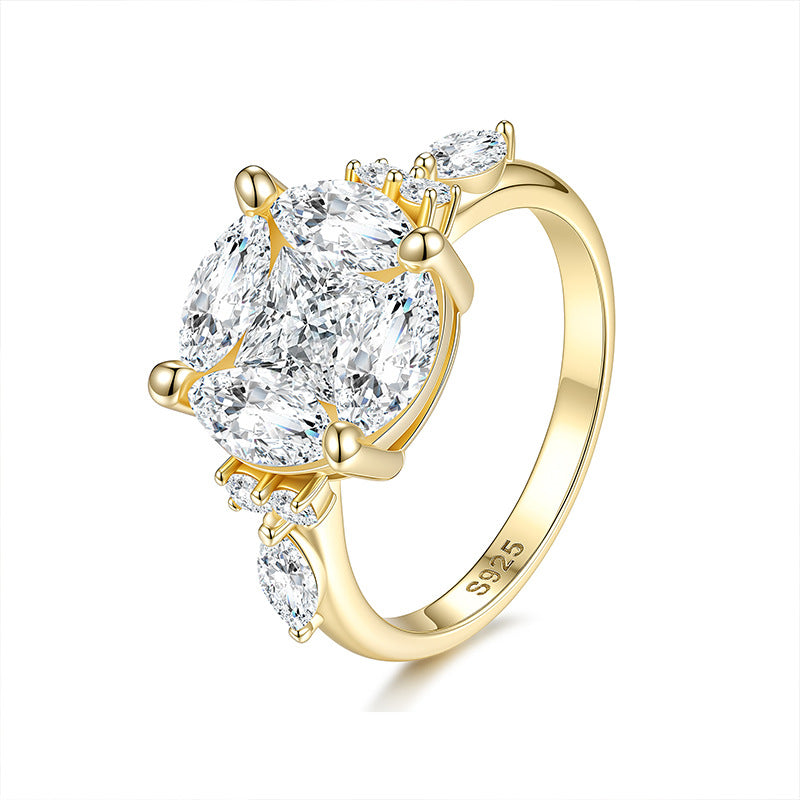 925 Silver 4-Prong Band Ring | Moissanite or CZ