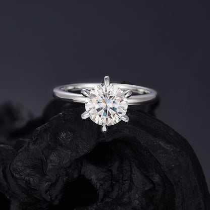 925 Silver 6-Prong Ring | Moissanite or CZ