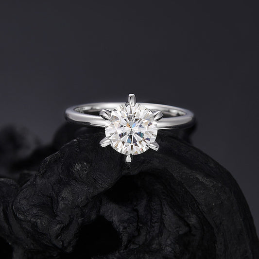 925 Silver 6-Prong Ring | Moissanite or CZ