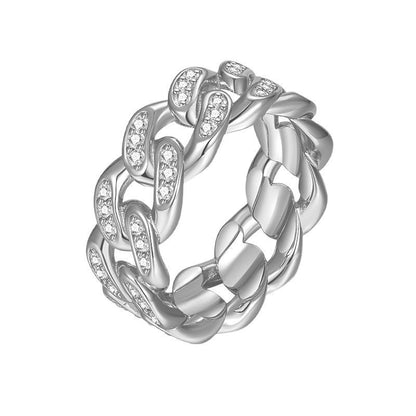 925 Silver Cuban Ring | Moissanite or CZ