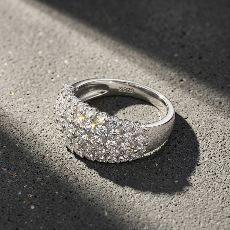 925 Silver Starry Band Ring | Moissanite or CZ