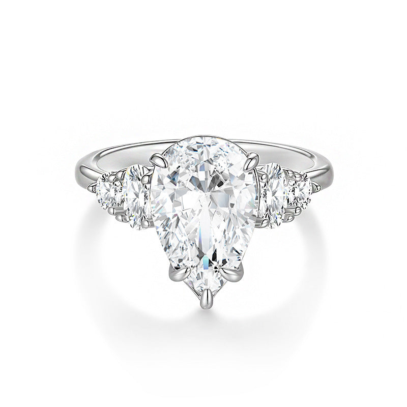 925 Silver Luxury Pear 8x12mm Ring | Moissanite or CZ