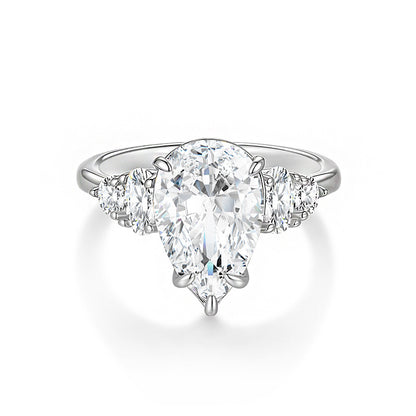 925 Silver Luxury Pear 8x12mm Ring | Moissanite or CZ