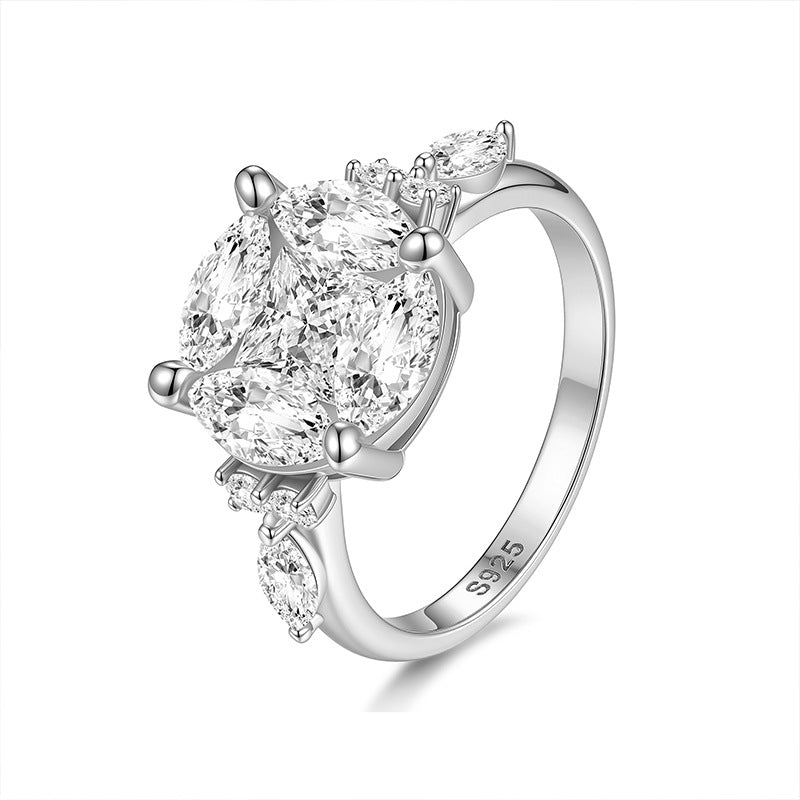 925 Silver 4-Prong Band Ring | Moissanite or CZ