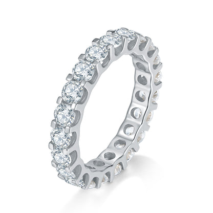 925 Silver Diamond Eternity Band Ring | Moissanite or CZ