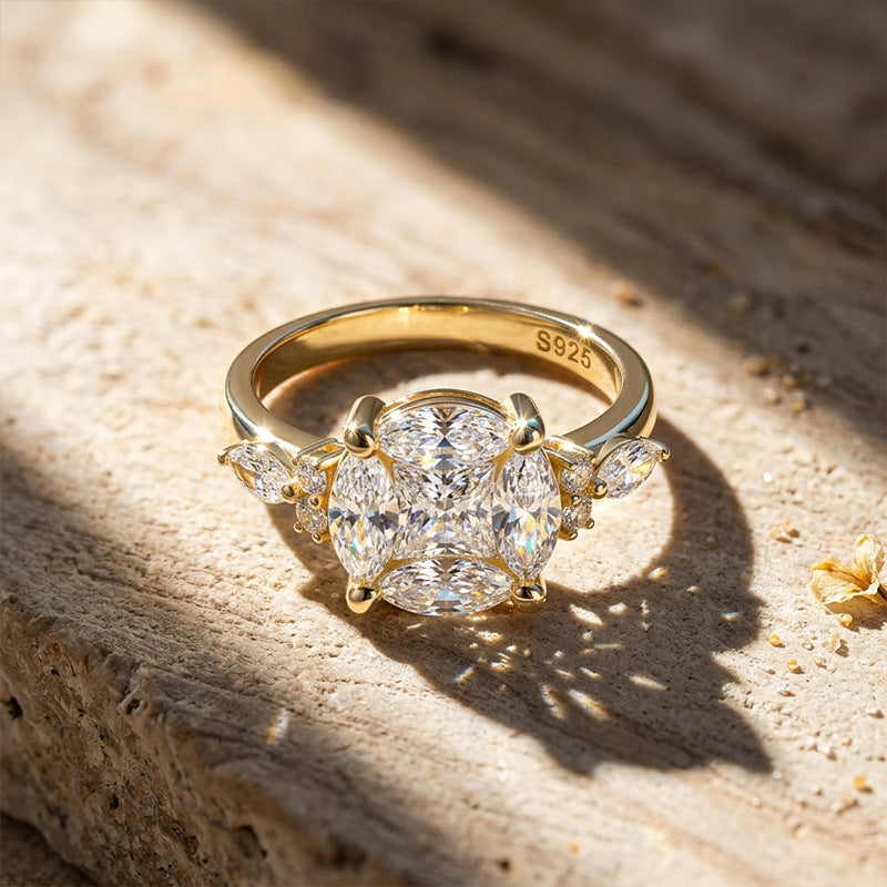 925 Silver 4-Prong Band Ring | Moissanite or CZ