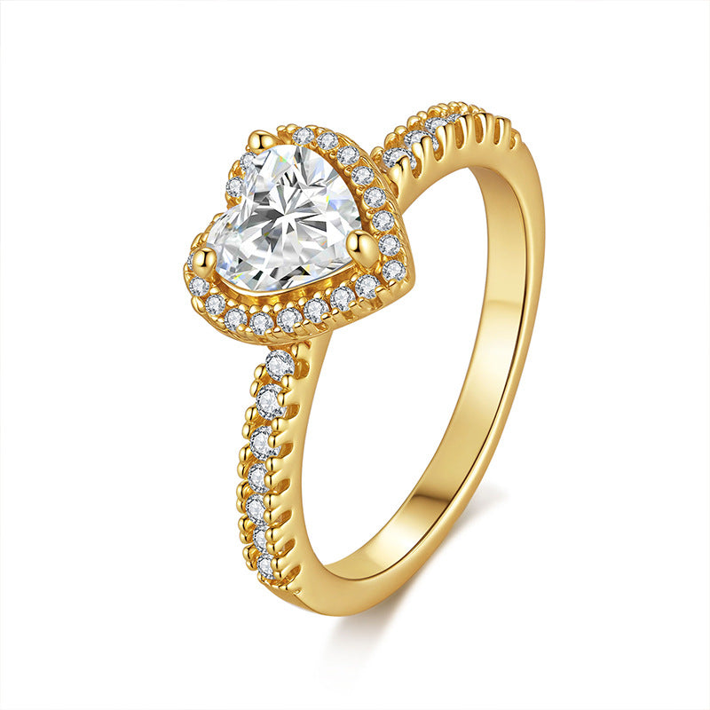 925 Silver Heart 1CT Ring | Moissanite or CZ