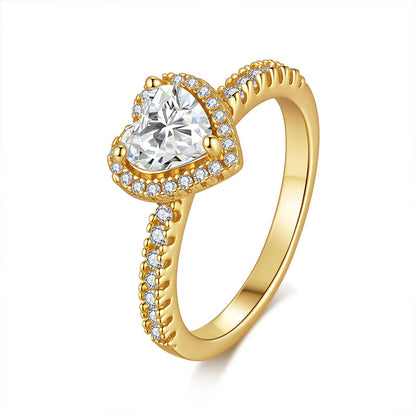 925 Silver Heart 1CT Ring | Moissanite or CZ