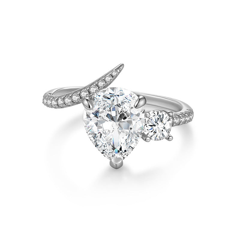 925 Silver 2CT Pear Ring | Moissanite or CZ