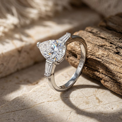 925 Silver Niche 2CT Pear Ring | Moissanite or CZ