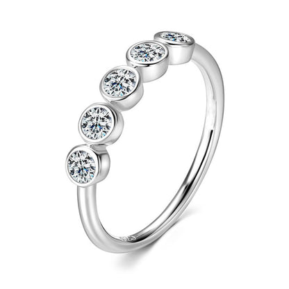 925 Silver Bubble Band Ring | Moissanite or CZ