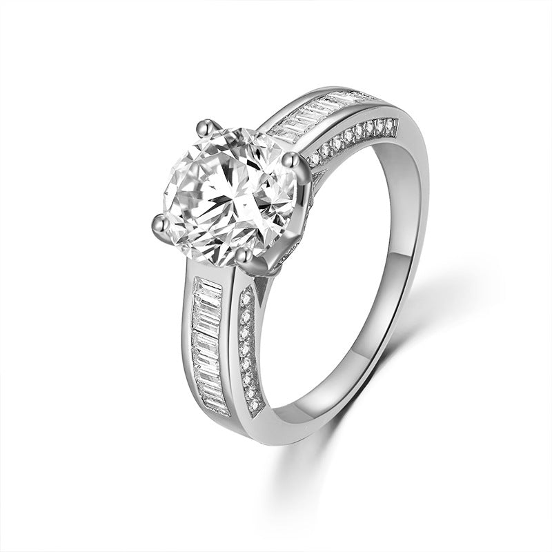 925 Silver Closed 2CT Ring | Moissanite or CZ