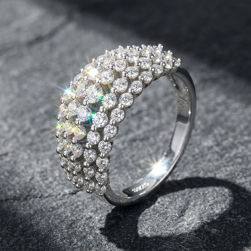 925 Silver Starry Band Ring | Moissanite or CZ