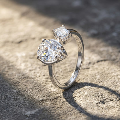 925 Silver Minimalist Ring | Moissanite or CZ
