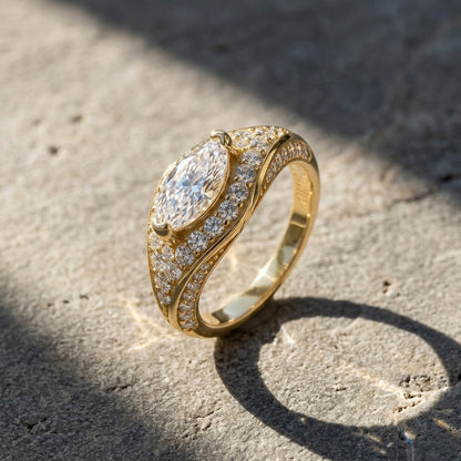 925 Silver Fashion Marquise Ring | Moissanite or CZ