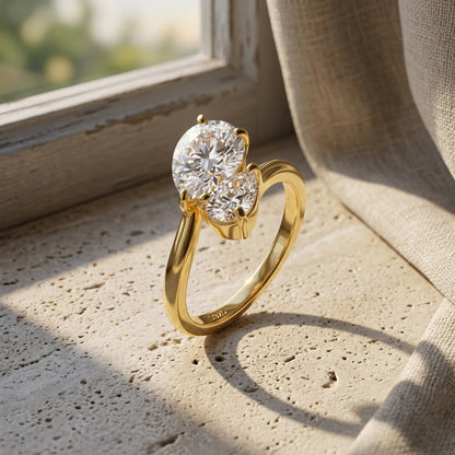 925 Silver Fashion Pear Ring | Moissanite or CZ