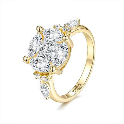 925 Silver 4-Prong Square Ring | Moissanite or CZ