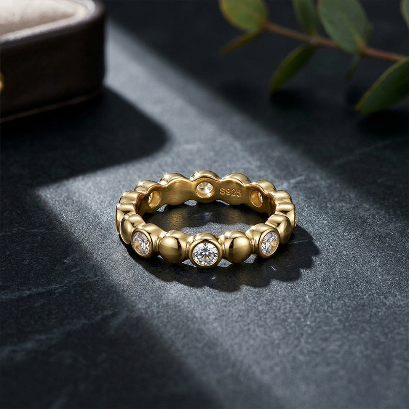 925 Silver Fashion Round Ring | Moissanite or CZ