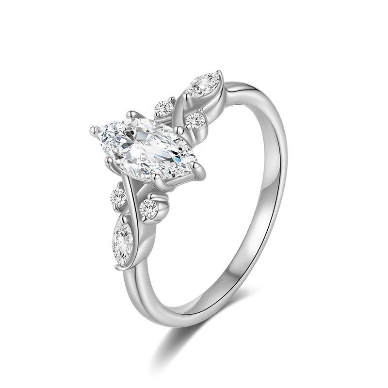 925 Silver Marquise 5x10mm Ring | Moissanite or CZ