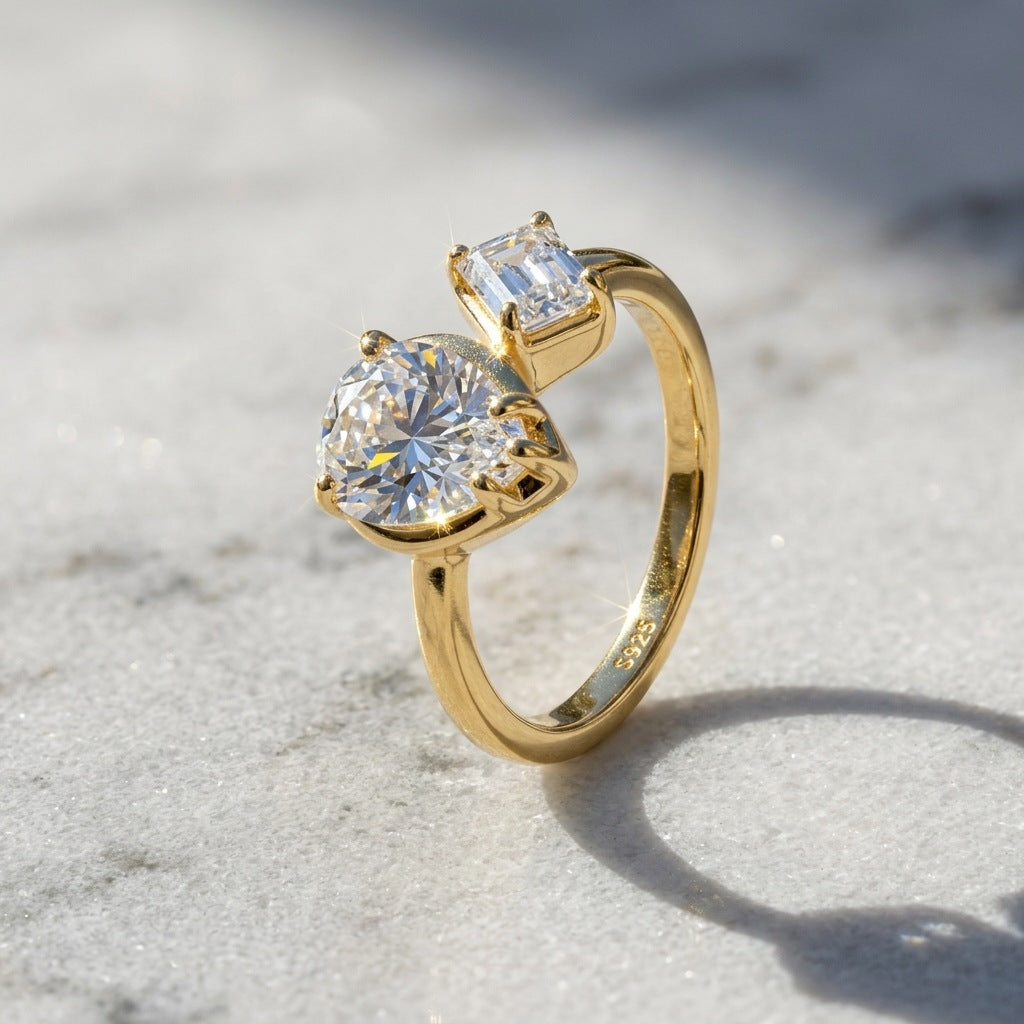925 Silver Minimalist Ring | Moissanite or CZ