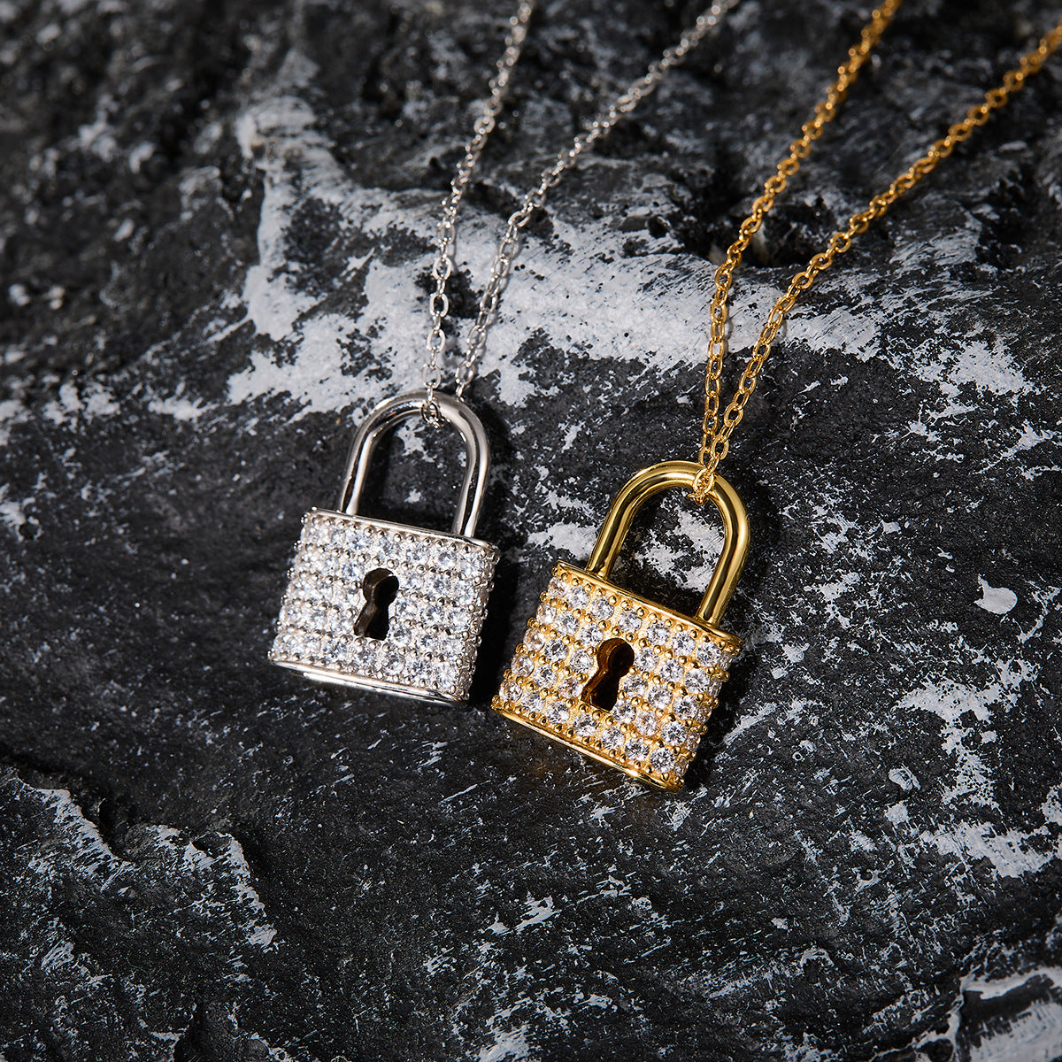 925 Silver Micro-Inlaid Love Lock Necklace | Moissanite or CZ | Wholesale