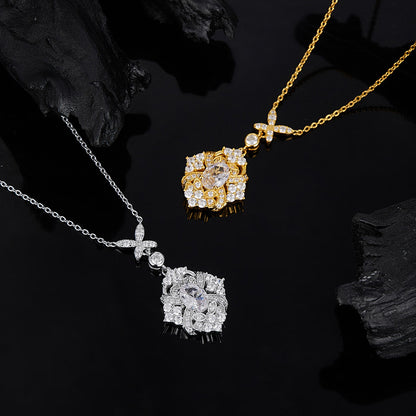925 Silver Vintage Lock Necklace | Moissanite or CZ | Wholesale