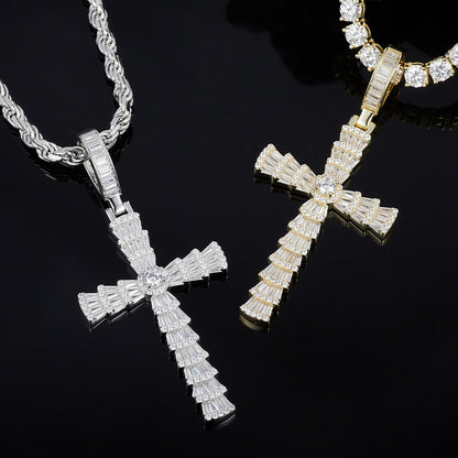 925 Silver Trendy Cross Necklace | Moissanite or CZ | Wholesale