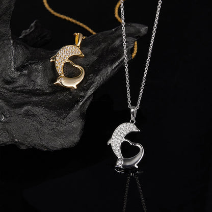 925 Silver Niche Dolphin Necklace | Moissanite or CZ | Wholesale
