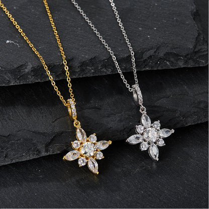 925 Silver Niche Snowflake Necklace | Moissanite or CZ | Wholesale