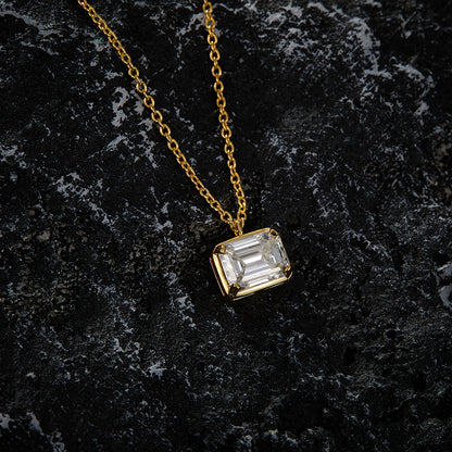 925 Silver Niche Square Necklace | Moissanite or CZ | Wholesale