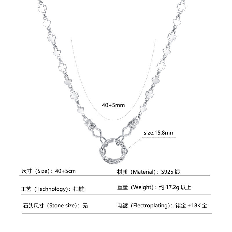 925 Silver Ring Lock Necklace | Moissanite or CZ | Wholesale