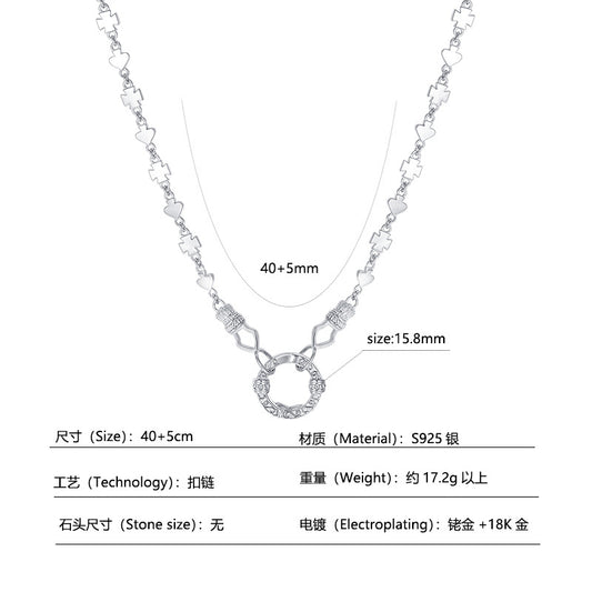 925 Silver Ring Lock Necklace | Moissanite or CZ | Wholesale