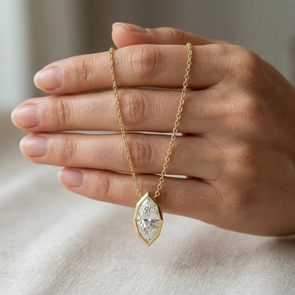 925 Silver Light Luxury Marquise Necklace | Moissanite or CZ | Wholesale